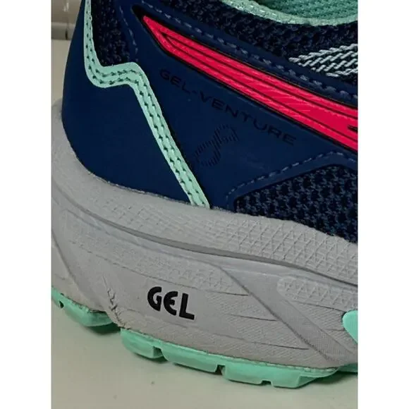 ASIC Women's GEL-VENTURE Mako Blue/Pink Glo Size 10 - Picture 4 of 9